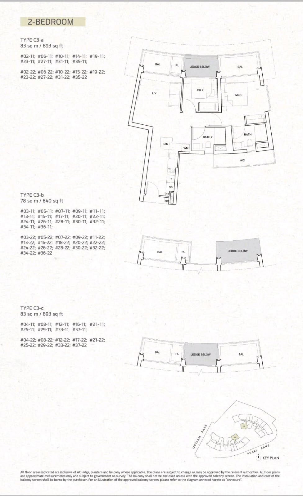 OPB Floor plan 2B C3-a, b and c