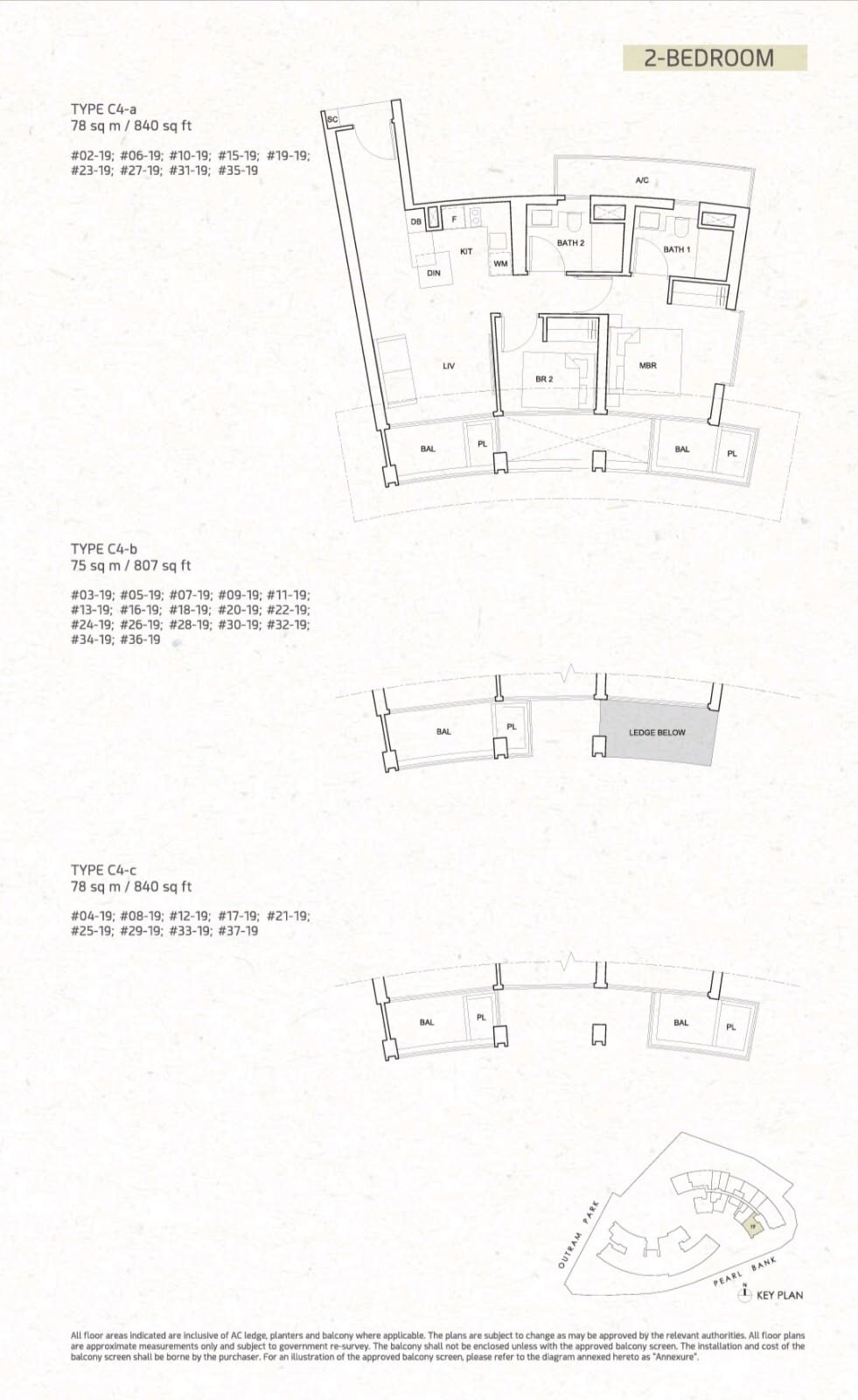 OPB Floor plan 2B C4-a, b and c