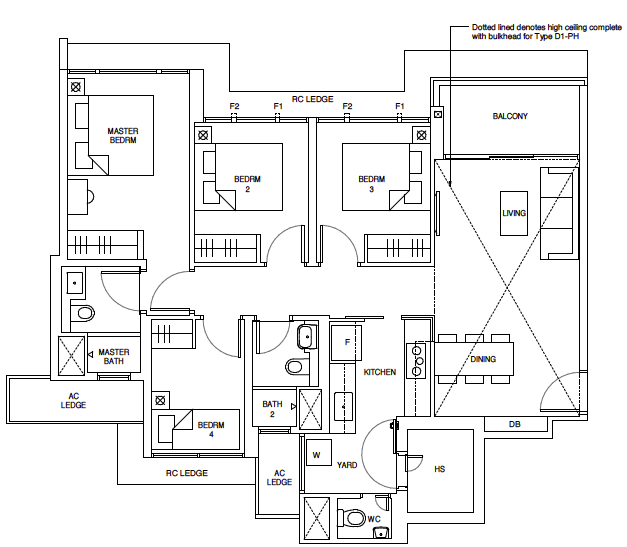 Parc Central D1 4-Bedroom Premium layout