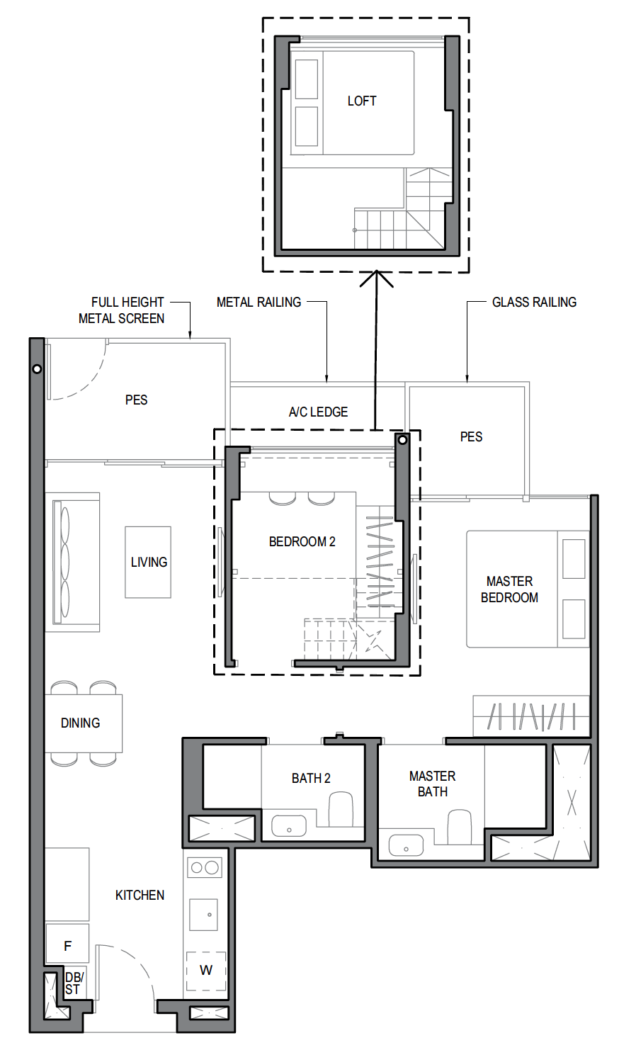 2d2a-G and 2D2 (without loft and -1 sqm)
