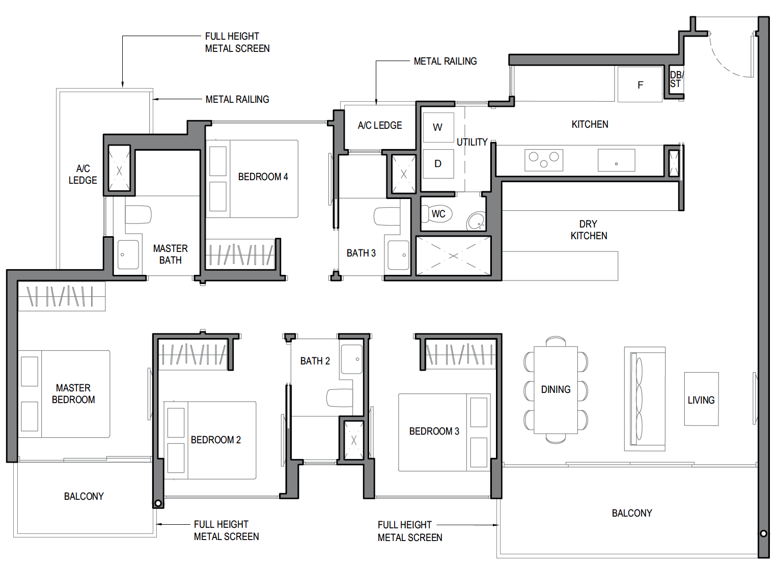 4D1a 1421 sqft $2.029 mil Stack 30 2nd storey