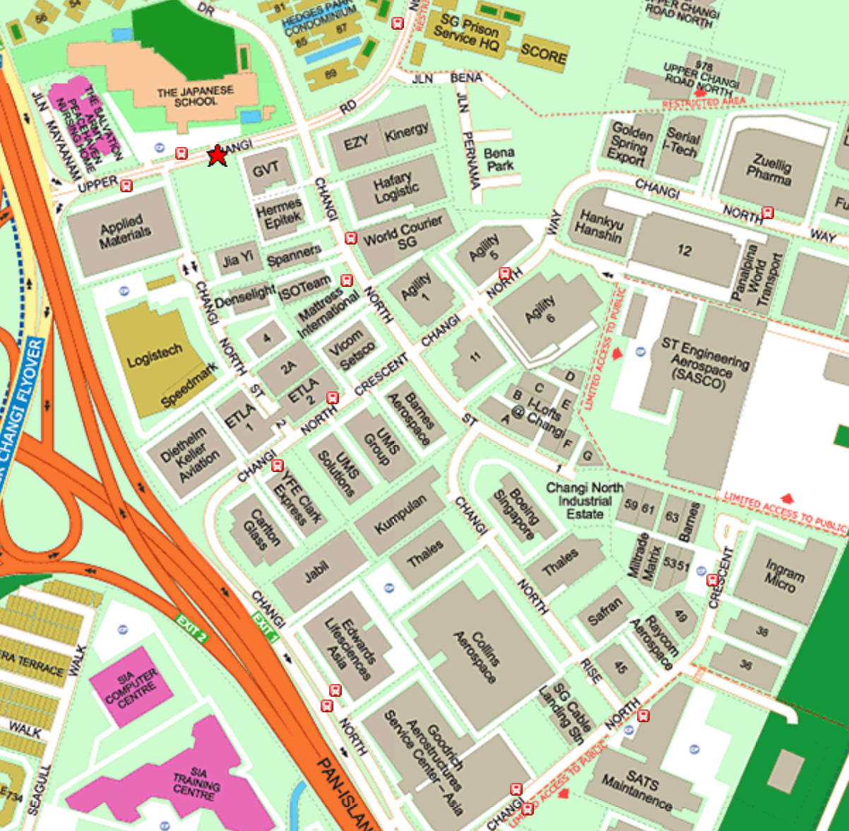 Changi North industrial area which is just nearby