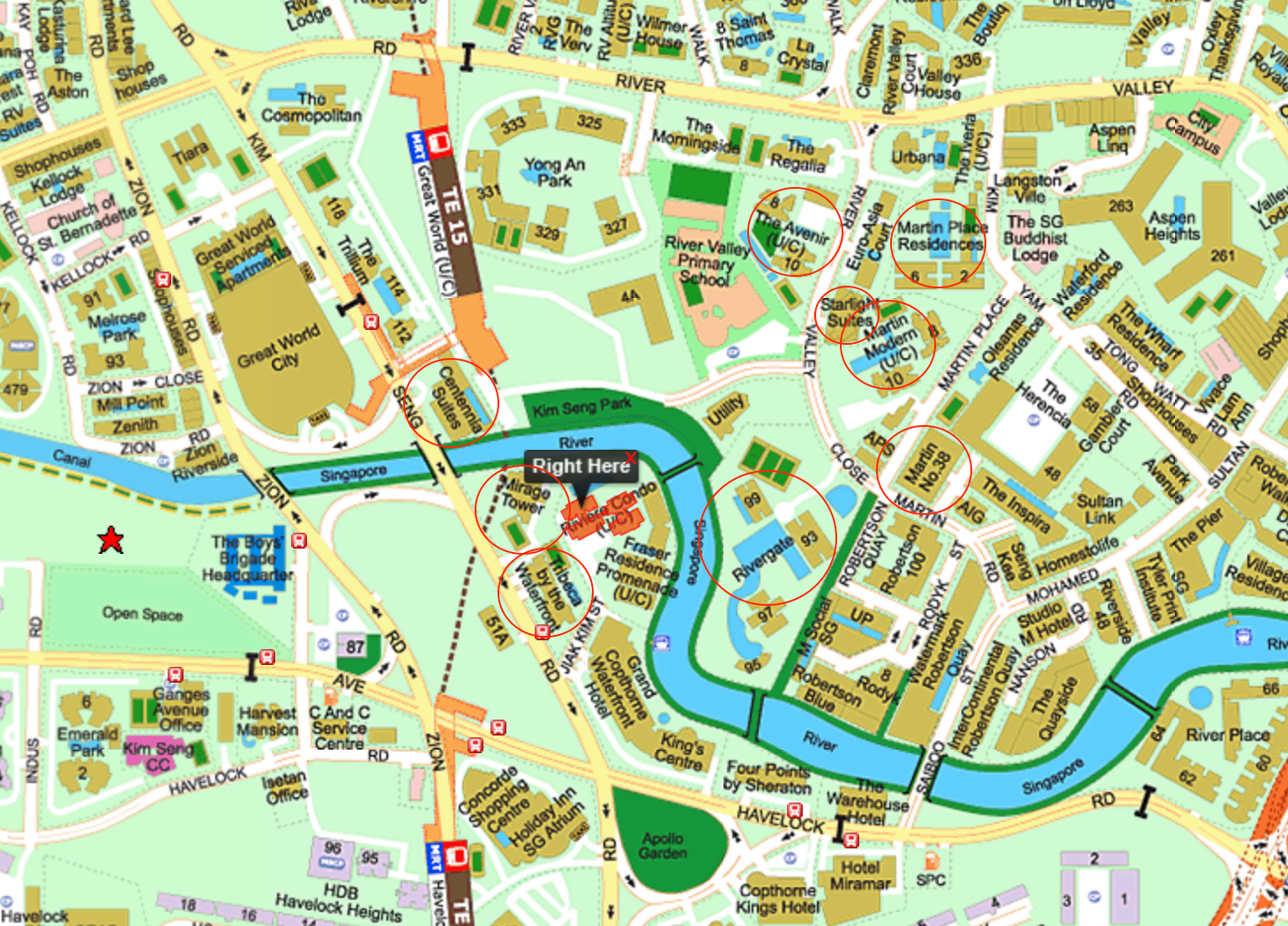 Riviere surrounding units courtesy squarefoot