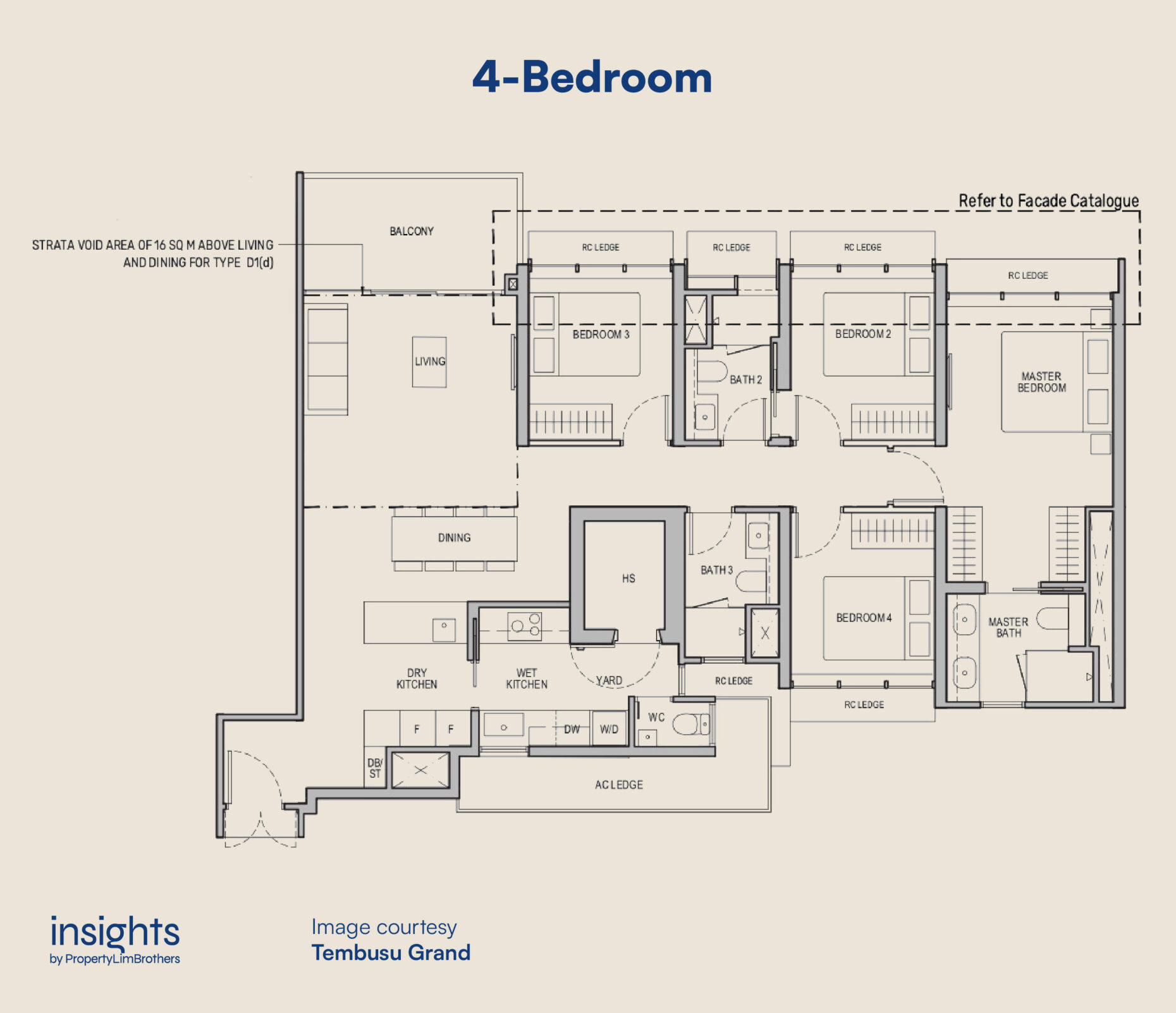 4-Bedroom layout at Tembusu Grand