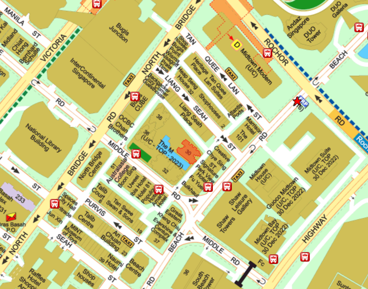 The M location, courtesy Streetdirectory