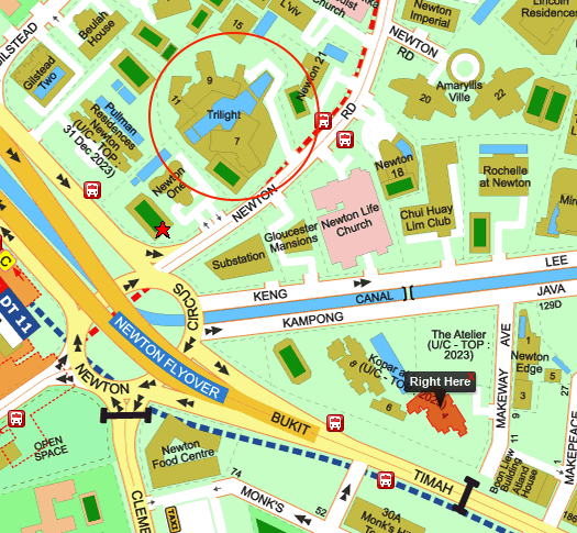 Trilight vs Kopar location, courtesy Streetdirectory