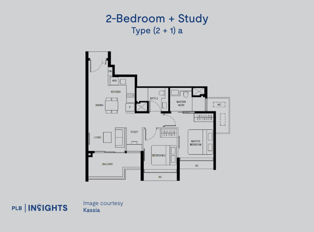 Kassia - 2-Bedroom + Study [Type (2 + 1) a]