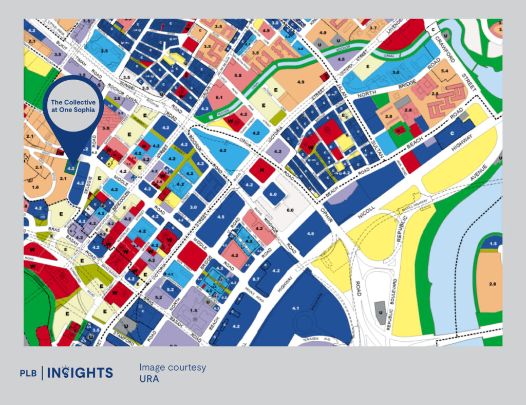 Explore The Collective at One Sophia, an upcoming mixed-use residential development in District 9 with integrated offices and retail shops.