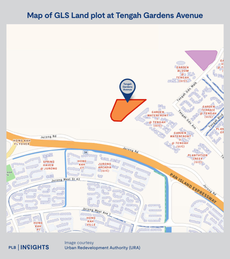 Map of GLS land plot at Tengah Gardens Avenue